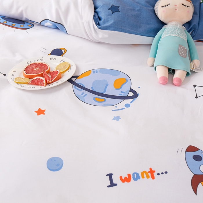 91家纺网 家纺一手货源 找家纺 一米阳光 2022新款13070全棉四件套 太空世界