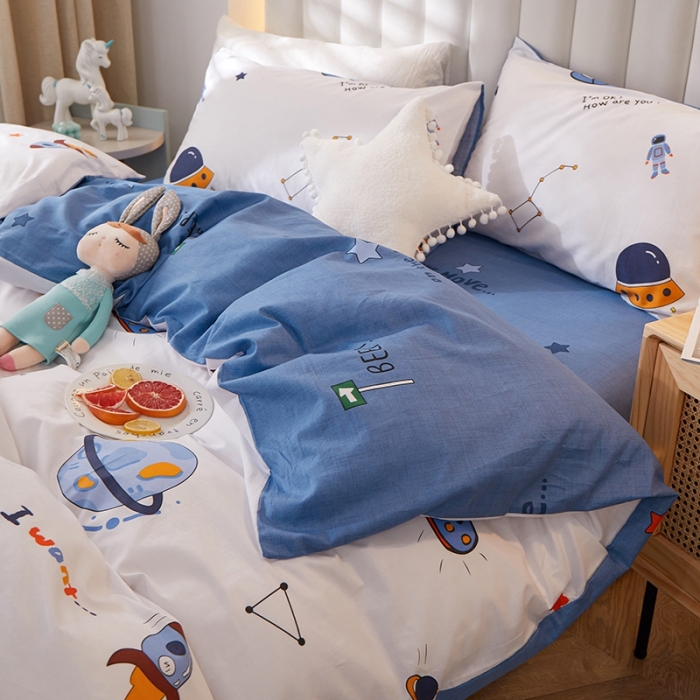 91家纺网 家纺一手货源 找家纺 一米阳光 2022新款13070全棉四件套 太空世界