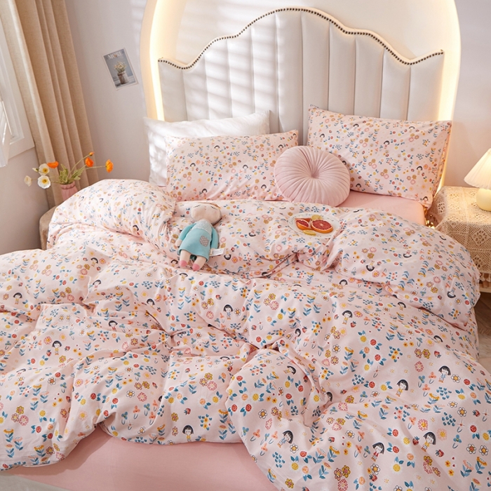 91家纺网 家纺一手货源 找家纺 一米阳光 2022新款13070全棉四件套 小甜甜