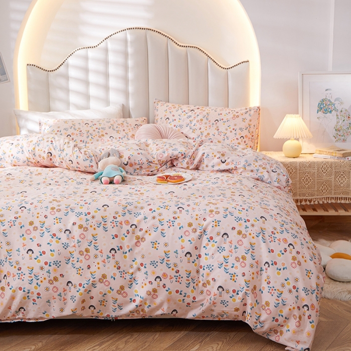 91家纺网 家纺一手货源 找家纺 一米阳光 2022新款13070全棉四件套 小甜甜