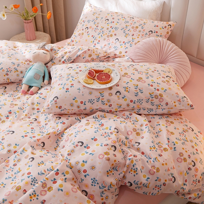 91家纺网 家纺一手货源 找家纺 一米阳光 2022新款13070全棉四件套 小甜甜