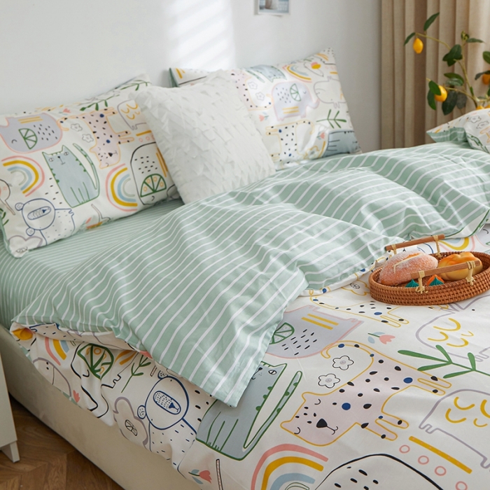 91家纺网 家纺一手货源 找家纺 一米阳光 2022新款13070全棉四件套 童梦园