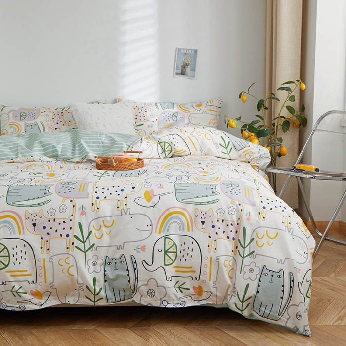 91家纺网 家纺一手货源 找家纺 一米阳光 2022新款13070全棉四件套 童梦园