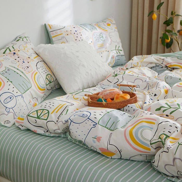 91家纺网 家纺一手货源 找家纺 一米阳光 2022新款13070全棉四件套 童梦园