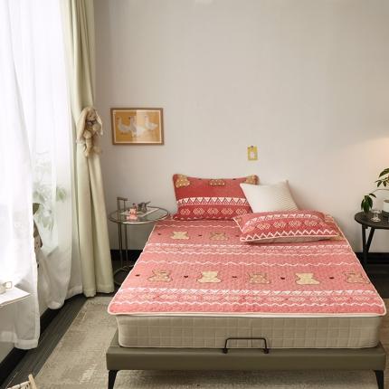 91家纺网 家纺一手货源 找家纺 （总）美优兰  2021新品加厚牛奶绒床垫床护垫床盖三件套