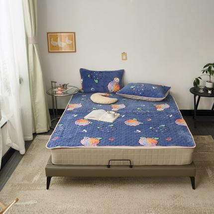 91家纺网 家纺一手货源 找家纺 （总）美优兰  2021新品加厚牛奶绒床垫床护垫床盖三件套