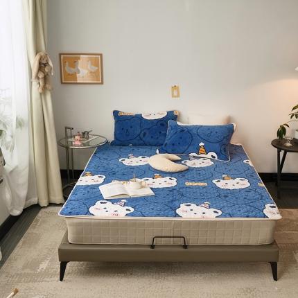 91家纺网 家纺一手货源 找家纺 （总）美优兰  2021新品加厚牛奶绒床垫床护垫床盖三件套