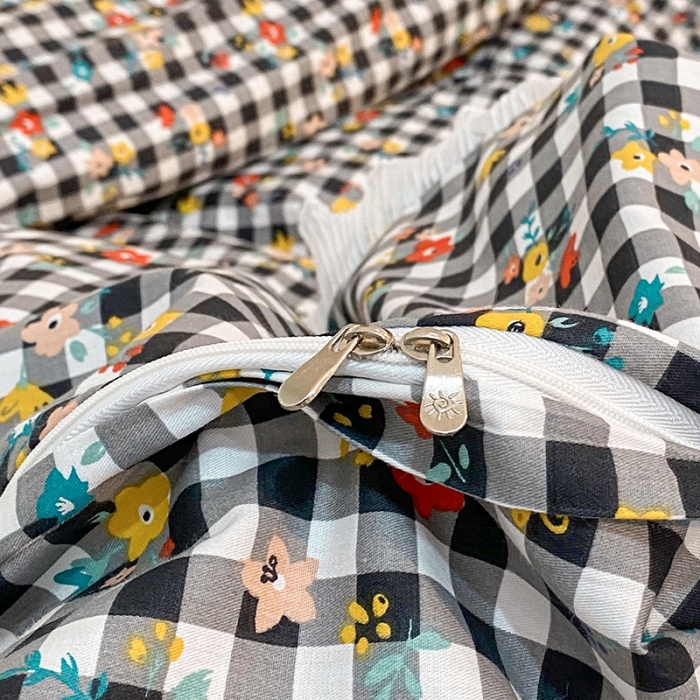 91家纺网 家纺一手货源 找家纺 一米阳光 2021新款花边纯棉款四件套 格美