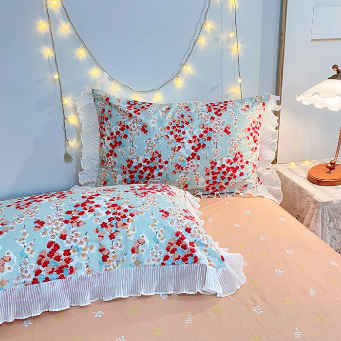 91家纺网 家纺一手货源 找家纺 一米阳光 2021新款花边纯棉款四件套 沁美