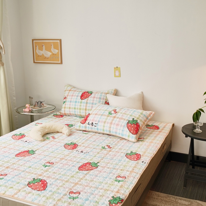 91家纺网 家纺一手货源 找家纺 （总）美优兰  2021新品加厚牛奶绒床垫床护垫床盖三件套