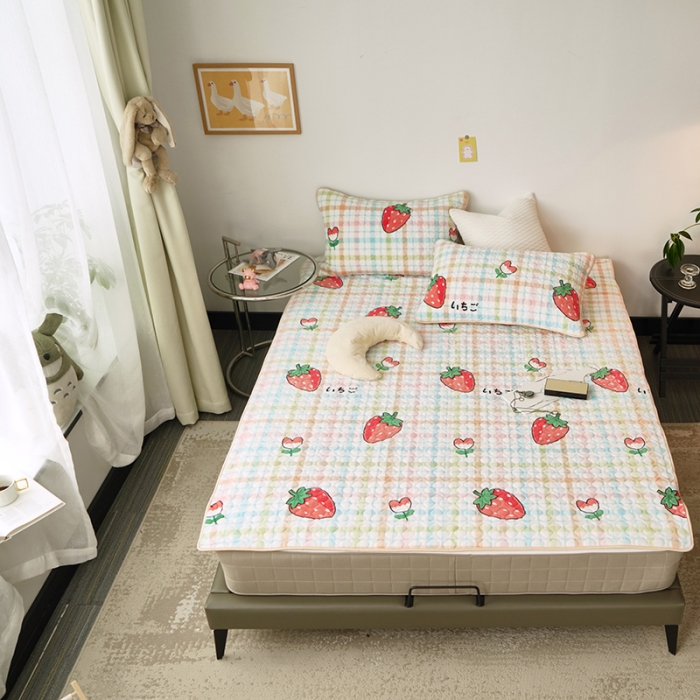 91家纺网 家纺一手货源 找家纺 （总）美优兰  2021新品加厚牛奶绒床垫床护垫床盖三件套