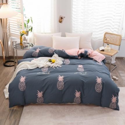 91家纺网 家纺一手货源 找家纺 铭成 2022新款全棉12868小清新系列单被套菠萝派