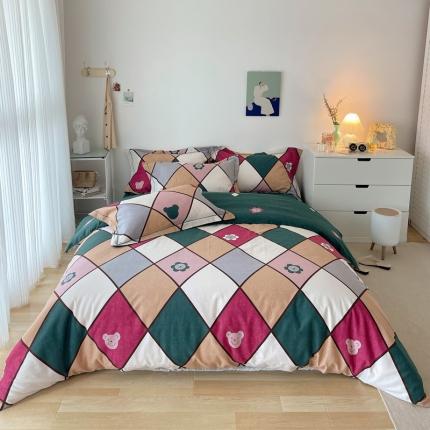 91家纺网 家纺一手货源 找家纺 （总）希文 2022年秋冬磨毛全棉生态磨毛印花四件套