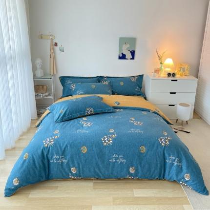 91家纺网 家纺一手货源 找家纺 （总）希文 2022年秋冬磨毛全棉生态磨毛印花四件套