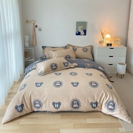 91家纺网 家纺一手货源 找家纺 （总）希文 2022年秋冬磨毛全棉生态磨毛印花四件套