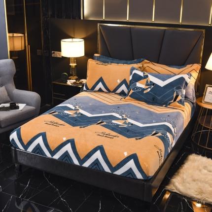 锦罗绣 2021新款牛奶绒印花单品床笠奔腾鹿