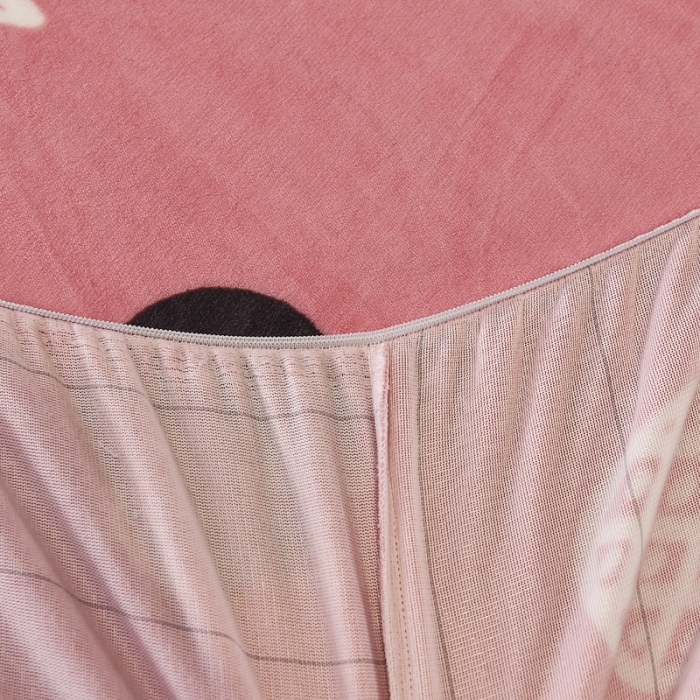 91家纺网 家纺一手货源 找家纺 锦罗绣 2021新款牛奶绒印花单品床笠菠萝