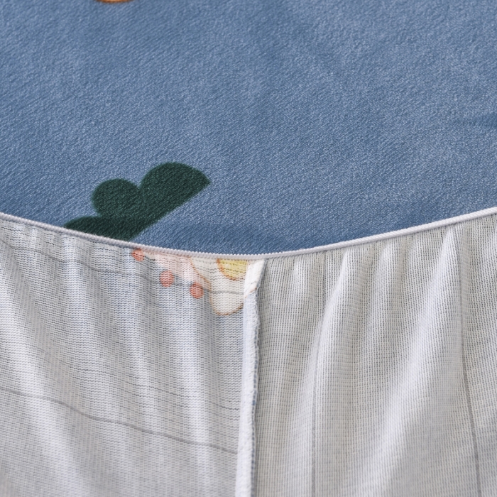 91家纺网 家纺一手货源 找家纺 锦罗绣 2021新款牛奶绒印花单品床笠彩虹