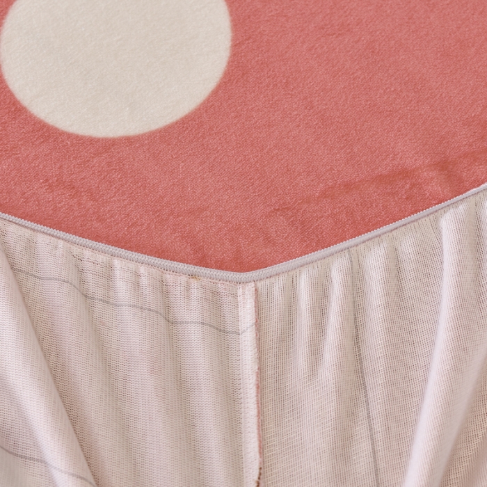 91家纺网 家纺一手货源 找家纺 锦罗绣 2021新款牛奶绒印花单品床笠粉底小兔