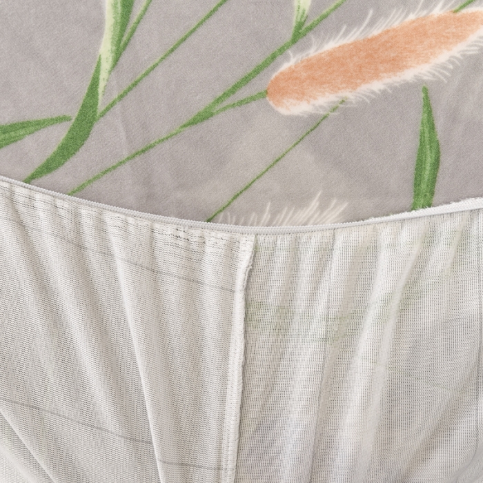 91家纺网 家纺一手货源 找家纺 锦罗绣 2021新款牛奶绒印花单品床笠狼尾草