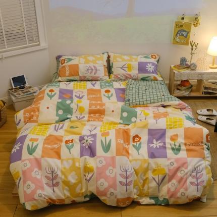 91家纺网 家纺一手货源 找家纺 （总）绫韵 2021新款13070全棉四件套初夏物语