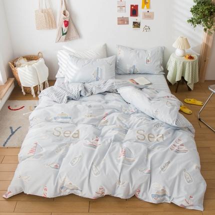 91家纺网 家纺一手货源 找家纺 （总）绫韵 2021新款13070全棉四件套初夏物语