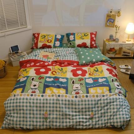 91家纺网 家纺一手货源 找家纺 （总）绫韵 2021新款13070全棉四件套初夏物语