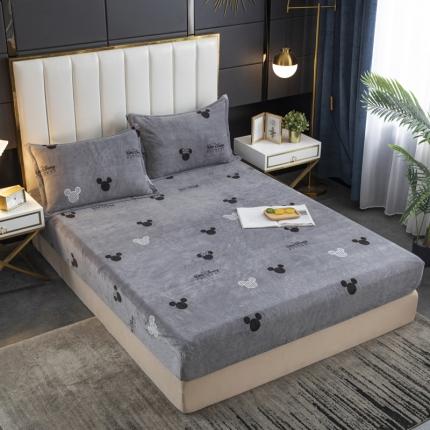 锦罗绣 2021新款牛奶绒印花单品床笠经典米奇