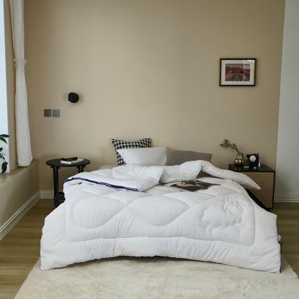 91家纺网 家纺一手货源 找家纺 2025新款抗菌型澳洲羊毛被加厚冬被春秋被夏被子母被 悉尼白