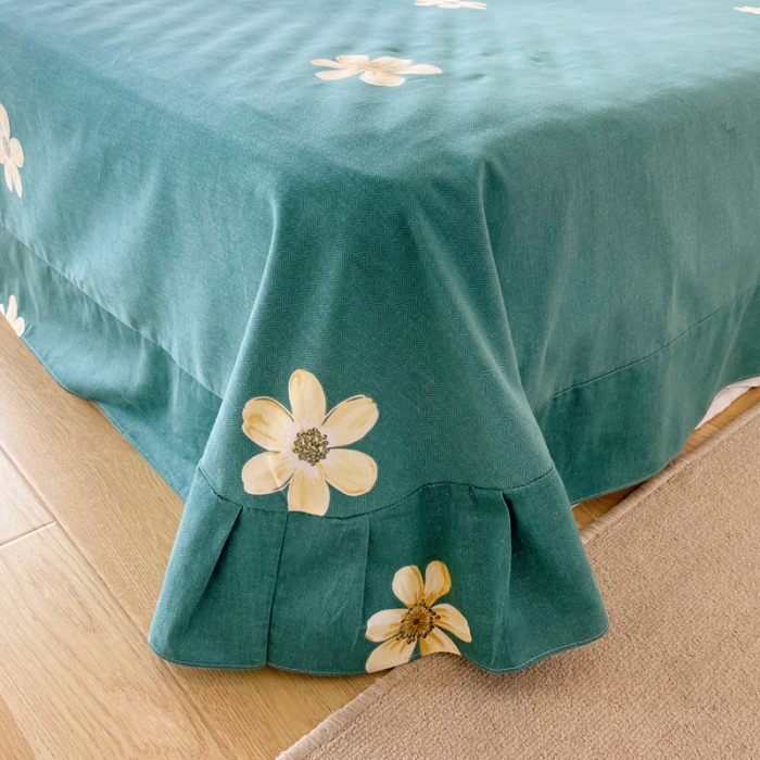 91家纺网 家纺一手货源 找家纺 希文 2021新款全棉生态磨毛印花四件套 花香丽人-桔