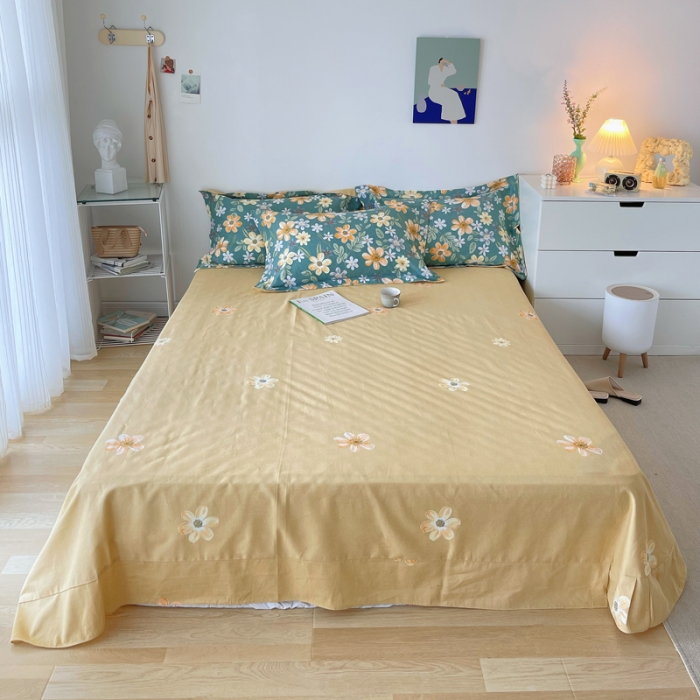 91家纺网 家纺一手货源 找家纺 希文 2021新款全棉生态磨毛印花四件套 花香丽人-绿