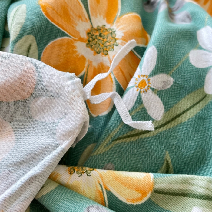 91家纺网 家纺一手货源 找家纺 希文 2021新款全棉生态磨毛印花四件套 花香丽人-绿