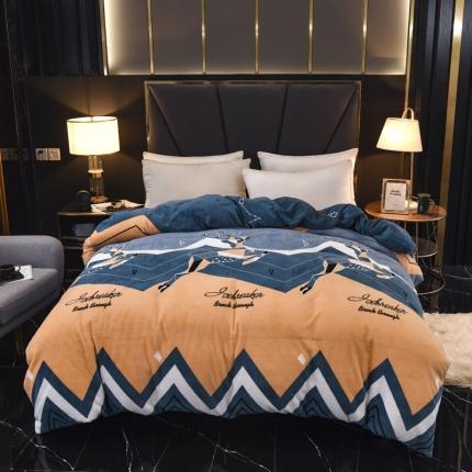 锦罗绣 2021新款牛奶绒印花单品被套奔腾鹿