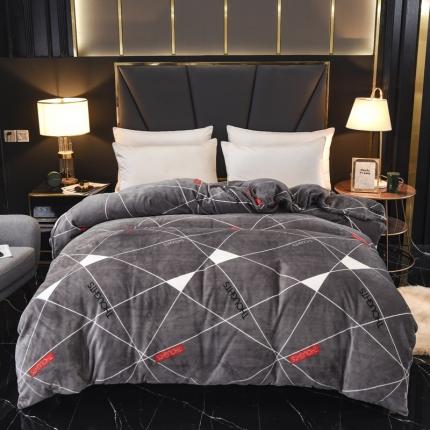 锦罗绣 2021新款牛奶绒印花单品被套几何梦想