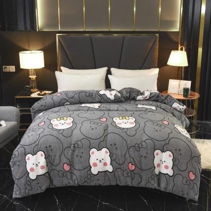 锦罗绣 2021新款牛奶绒印花单品被套趴趴熊