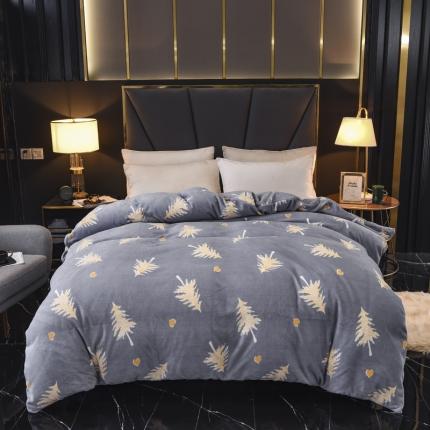 91家纺网 家纺一手货源 找家纺 锦罗绣 2021新款牛奶绒印花单品被套森林