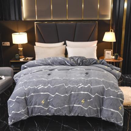 91家纺网 家纺一手货源 找家纺 锦罗绣 2021新款牛奶绒印花单品被套心动