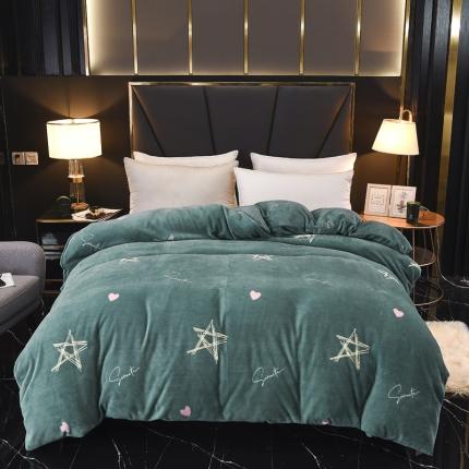 91家纺网 家纺一手货源 找家纺 锦罗绣 2021新款牛奶绒印花单品被套星辰