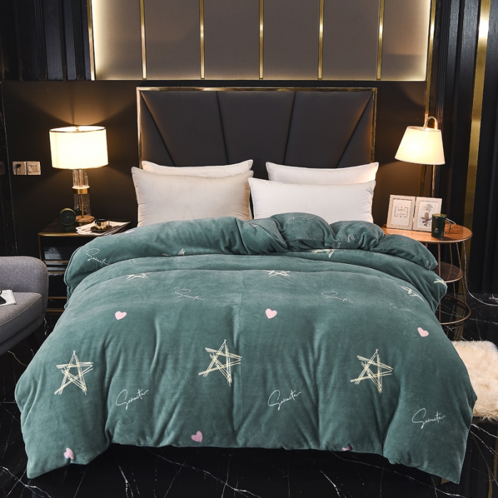 91家纺网 家纺一手货源 找家纺 锦罗绣 2021新款牛奶绒印花单品被套星辰