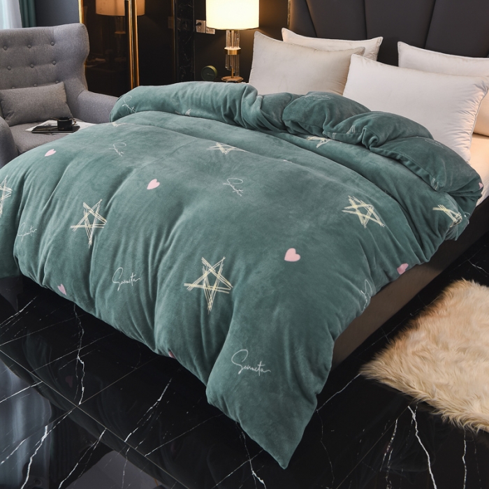 91家纺网 家纺一手货源 找家纺 锦罗绣 2021新款牛奶绒印花单品被套星辰