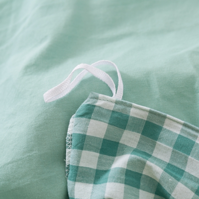 91家纺网 家纺一手货源 找家纺 简色坊 2023新款全棉水洗棉单品床单薄荷小格