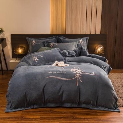 91家纺网 家纺一手货源 找家纺 总绒博士新款秋冬220g法莱水晶魔法四件套-倾城之恋