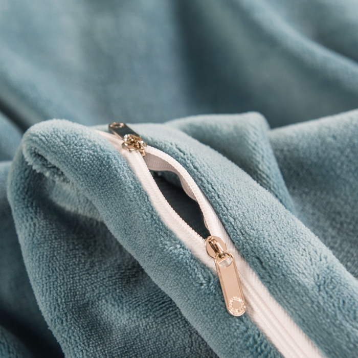 91家纺网 家纺一手货源 找家纺 绒博士 220g法莱牛奶水晶金貂魔法四件套-倾城之恋 青兰绿