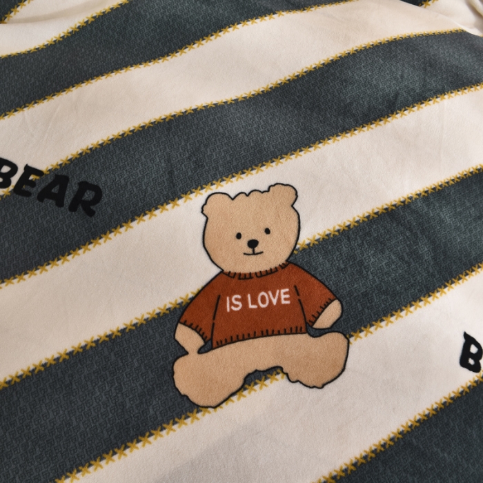 91家纺网 家纺一手货源 找家纺 锦罗绣 2021新款牛奶绒印花单品枕套一对熊宝宝