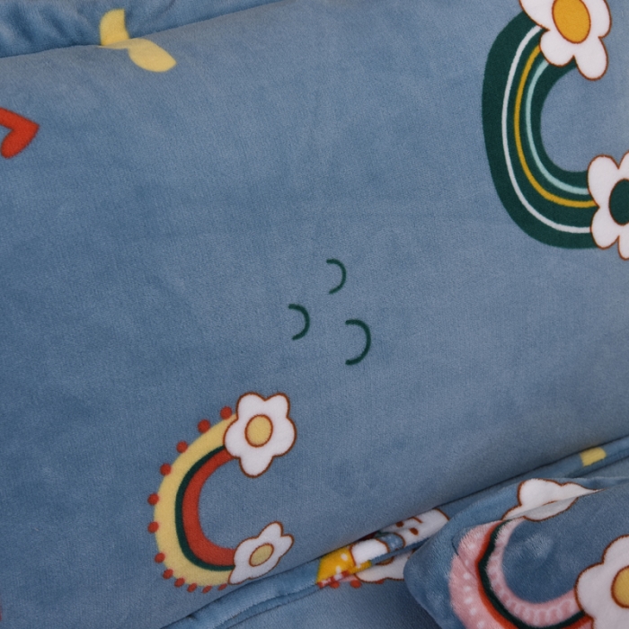 91家纺网 家纺一手货源 找家纺 锦罗绣 2021新款牛奶绒印花单品枕套一对彩虹