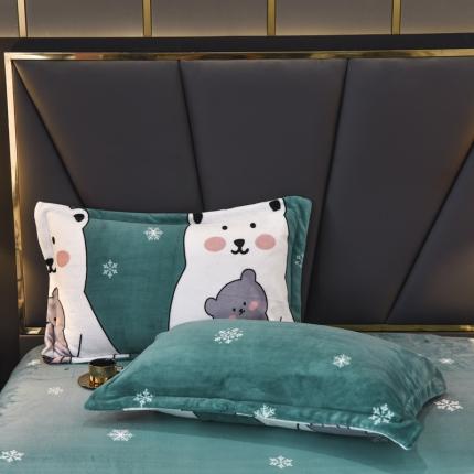 锦罗绣 2021新款牛奶绒印花单品枕套一对大白