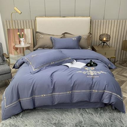 91家纺网 家纺一手货源 找家纺 （总）顾家家居2023全棉80支新疆长绒棉绣花四件套凯萨琳