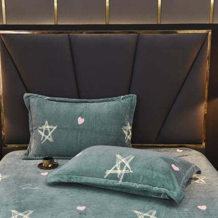 91家纺网 家纺一手货源 找家纺 锦罗绣 2021新款牛奶绒印花单品枕套一对星辰