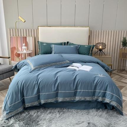 91家纺网 家纺一手货源 找家纺 （总）顾家家居2023全棉80支新疆长绒棉绣花四件套米娅