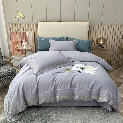 91家纺网 家纺一手货源 找家纺 （总）顾家家居2023全棉80支新疆长绒棉绣花四件套米娅